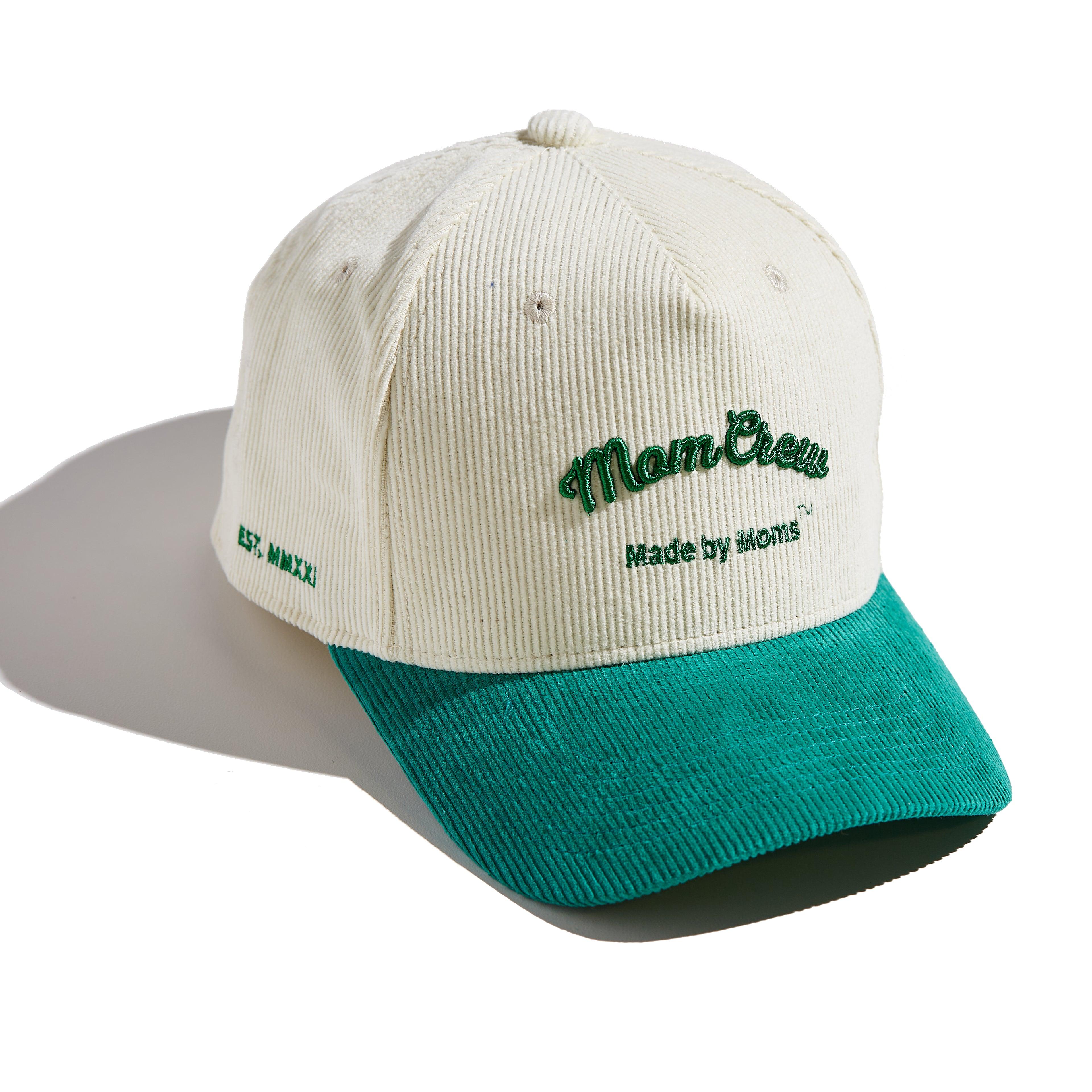 The 'MomCrew' Green Corduroy Cap - Momcrew