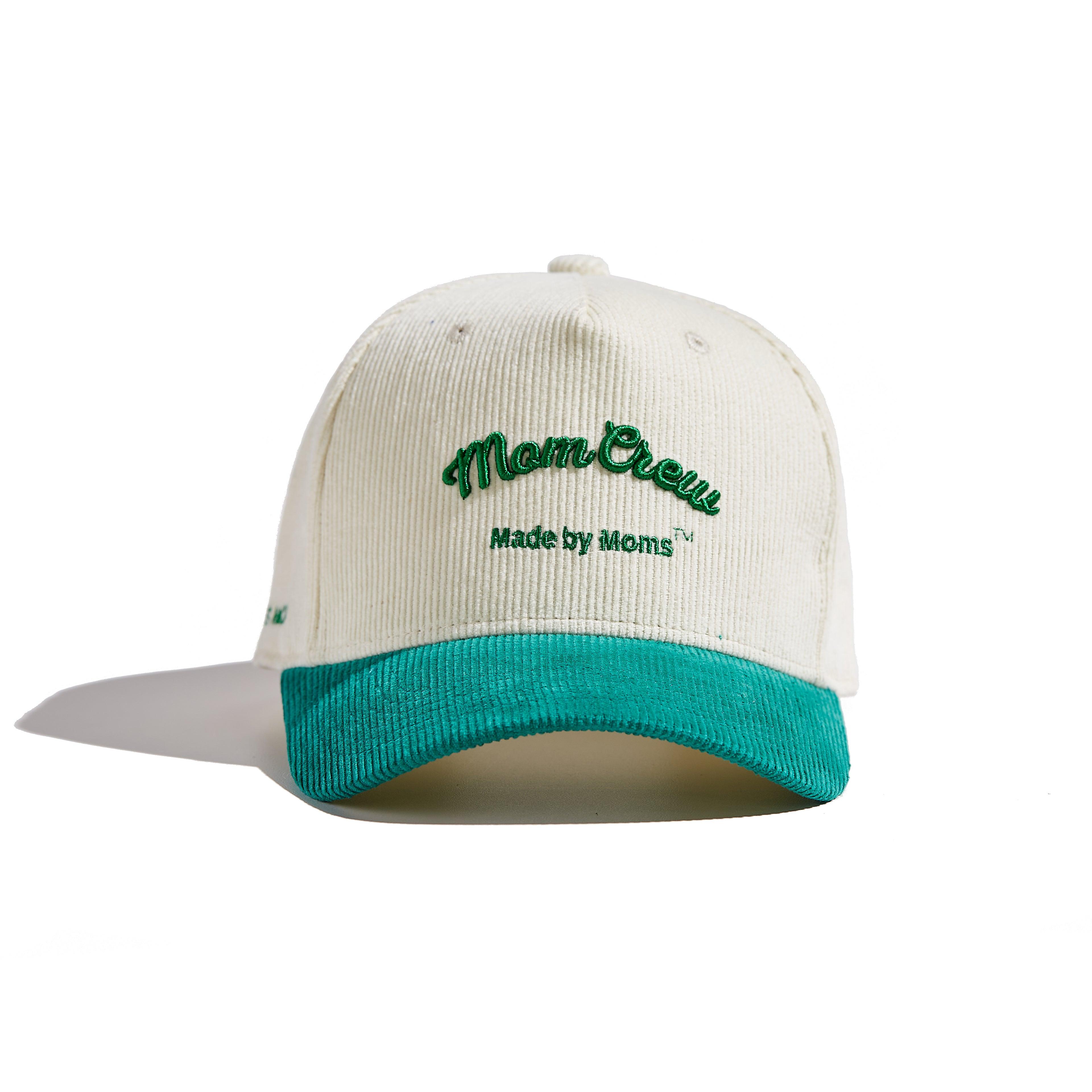 The 'MomCrew' Green Corduroy Cap - Momcrew