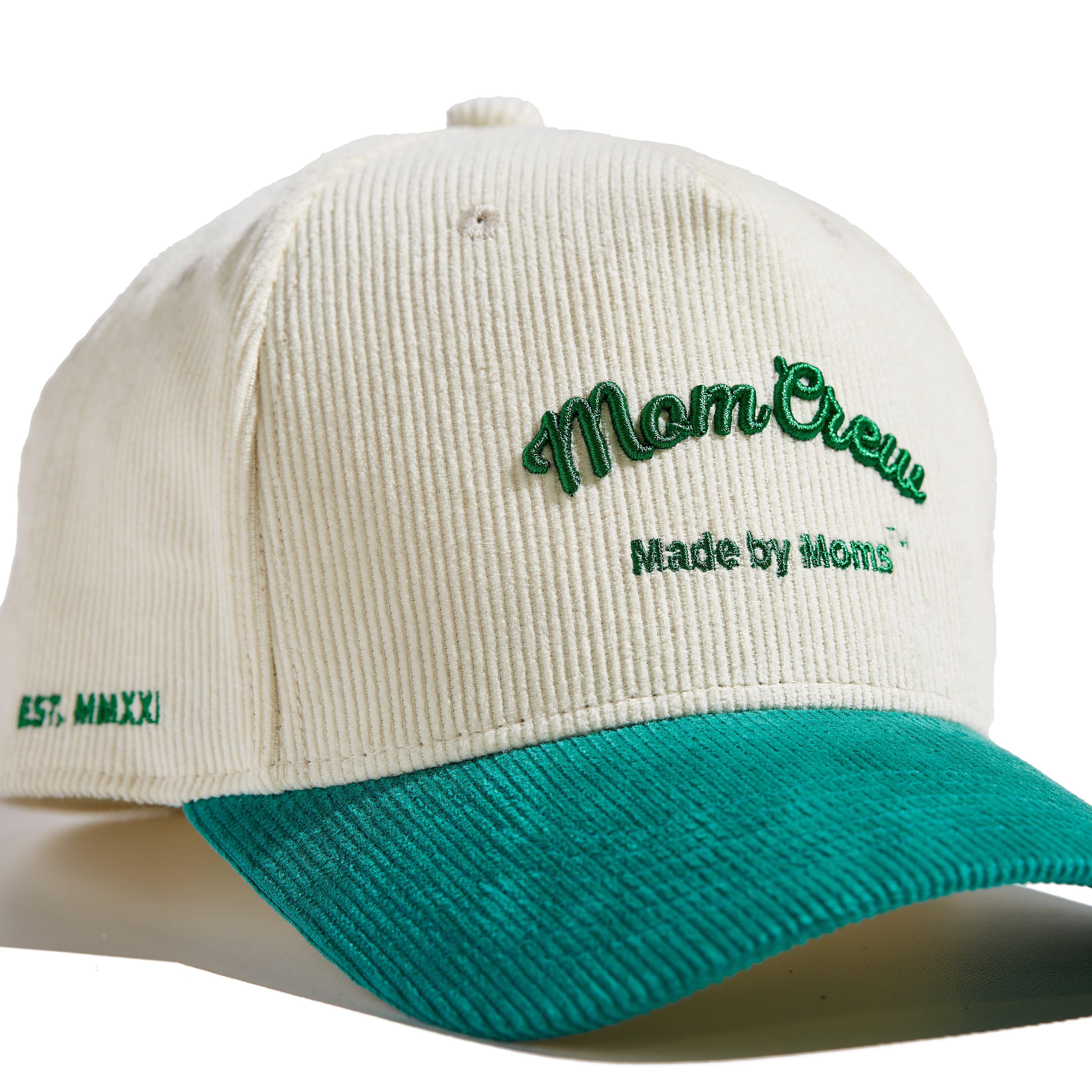 The 'MomCrew' Green Corduroy Cap - Momcrew