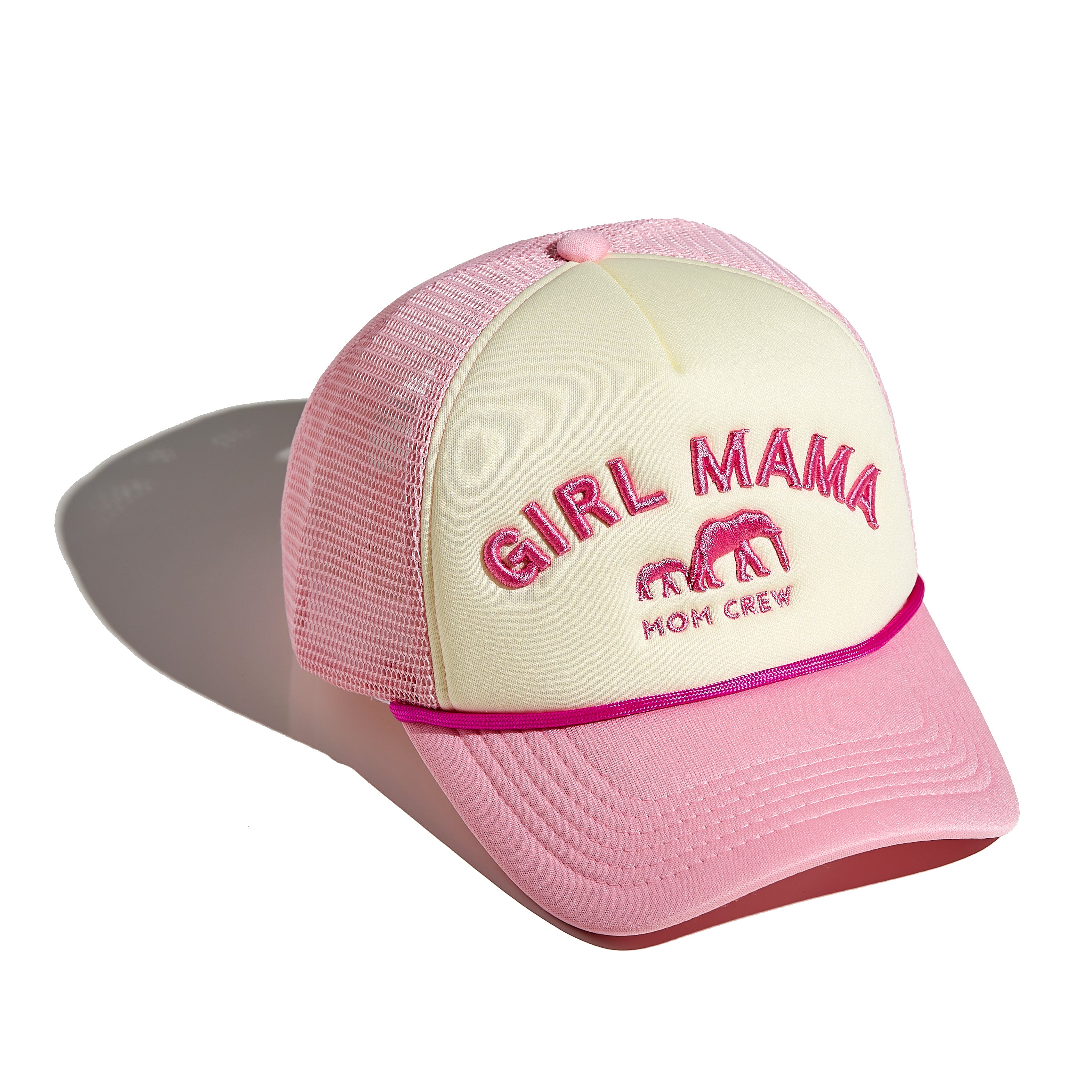 The MomCrew GIRL MAMA Cap is a stylish and comfortable cap designed for moms raising daughters. It features bold "GIRL MAMA" embroidery on the front, offering a laid-back yet fashionable fit. Made from sponge polyester, this cap includes an adjustable snap strap to accommodate various head sizes, making it ideal for both moms and dads. Perfect for casual wear, it adds a fun and empowering touch to any outfit, allowing you to proudly show off your "girl mom" vibes.