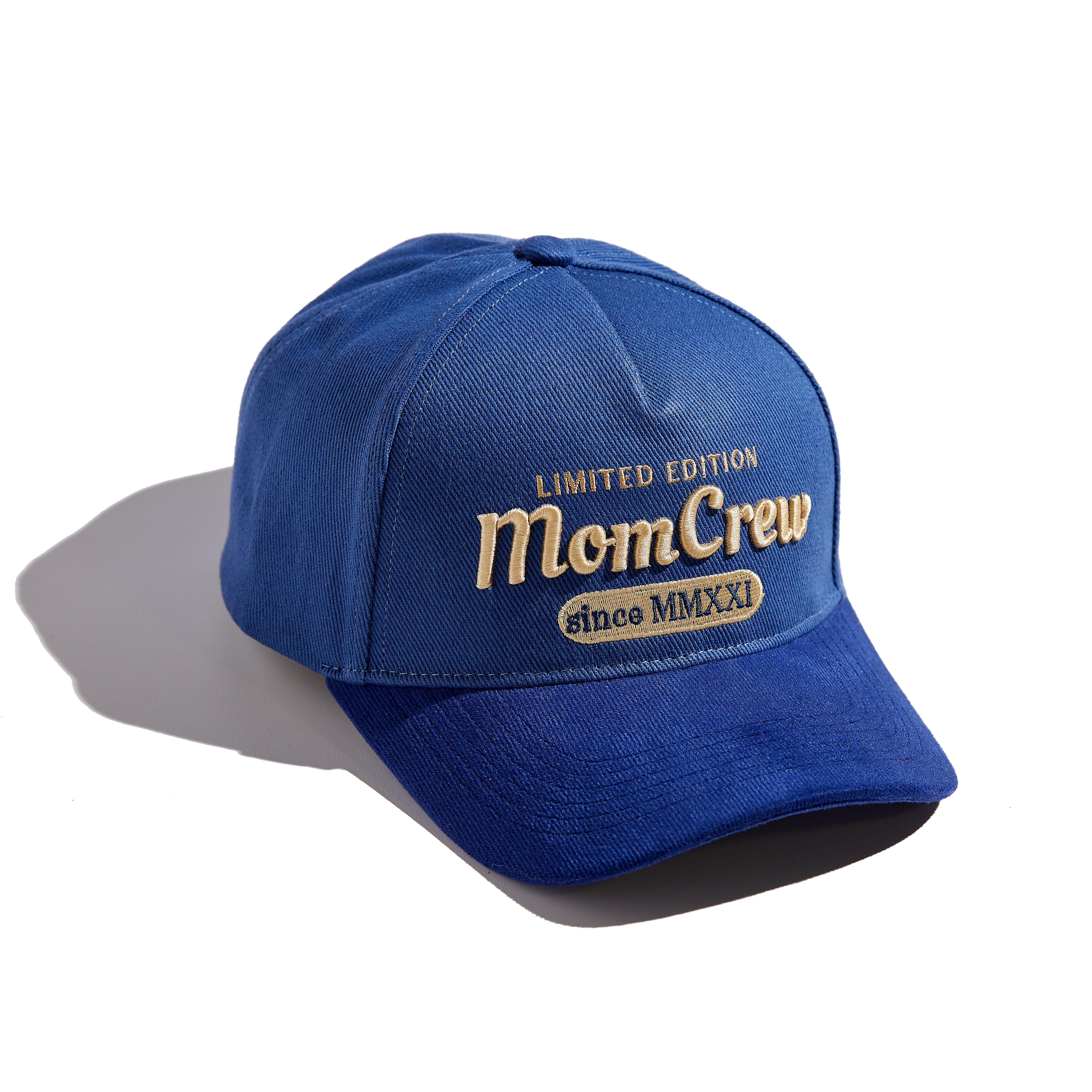 The MomCrew Limited Edition Cap features a cotton body with a corduroy brim, the signature embroidered logo, and an adjustable snap closure for a custom fit. It's stylish, comfortable, and designed for both moms and dads. Perfect for daily wear with a touch of exclusivity.