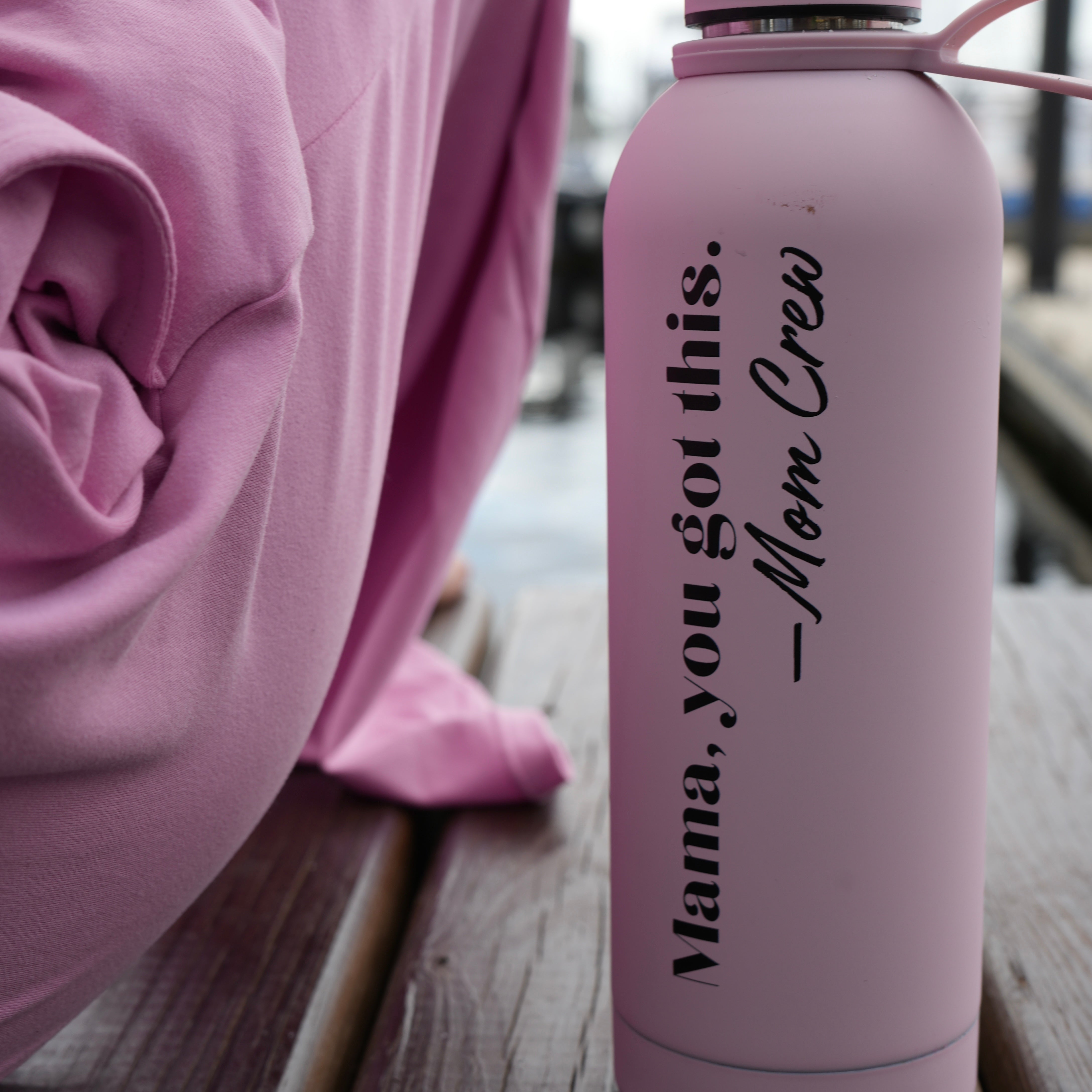 Mom Crew “Mama, you got this” Water Bottle in Blush Pink