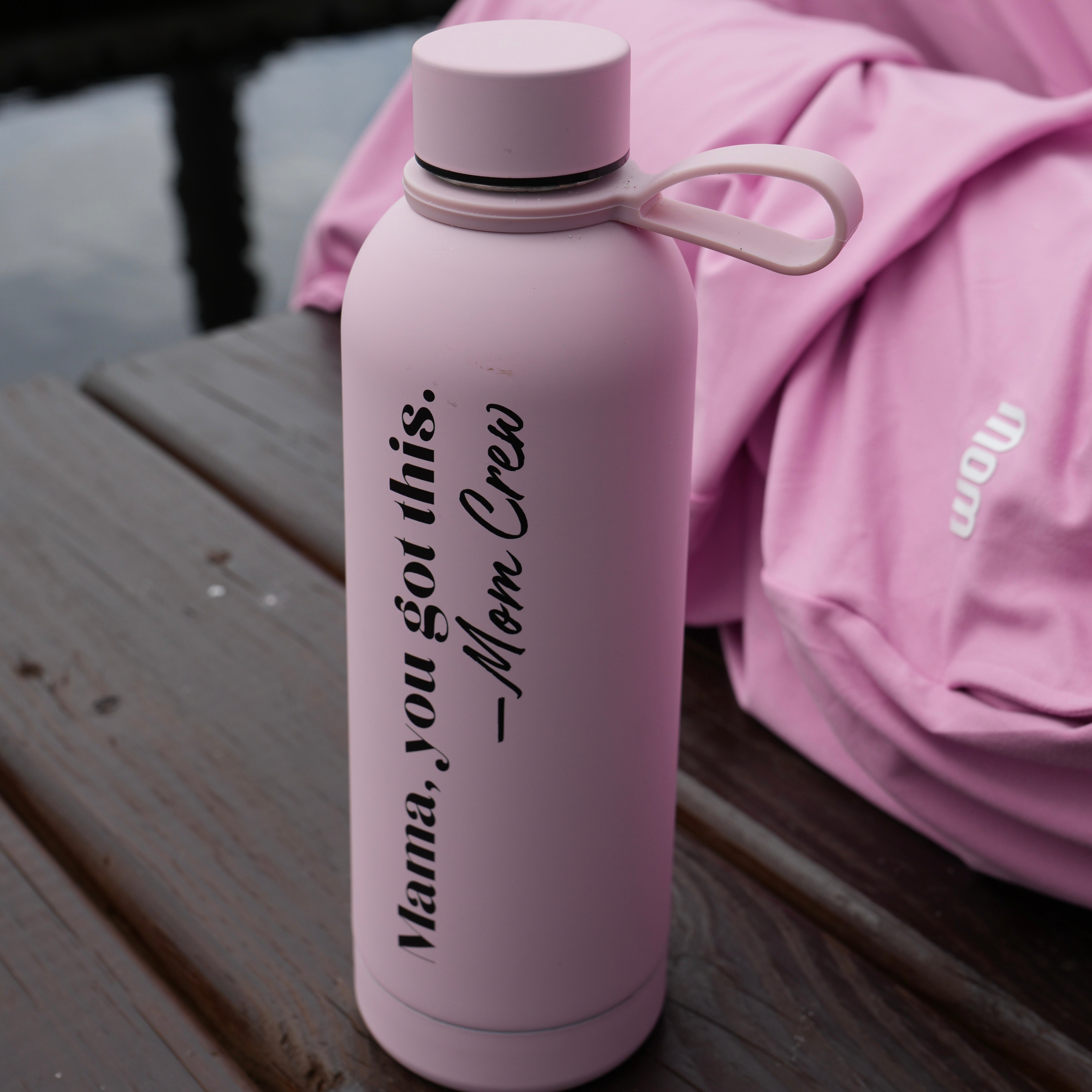 Mom Crew “Mama, you got this” Water Bottle in Blush Pink