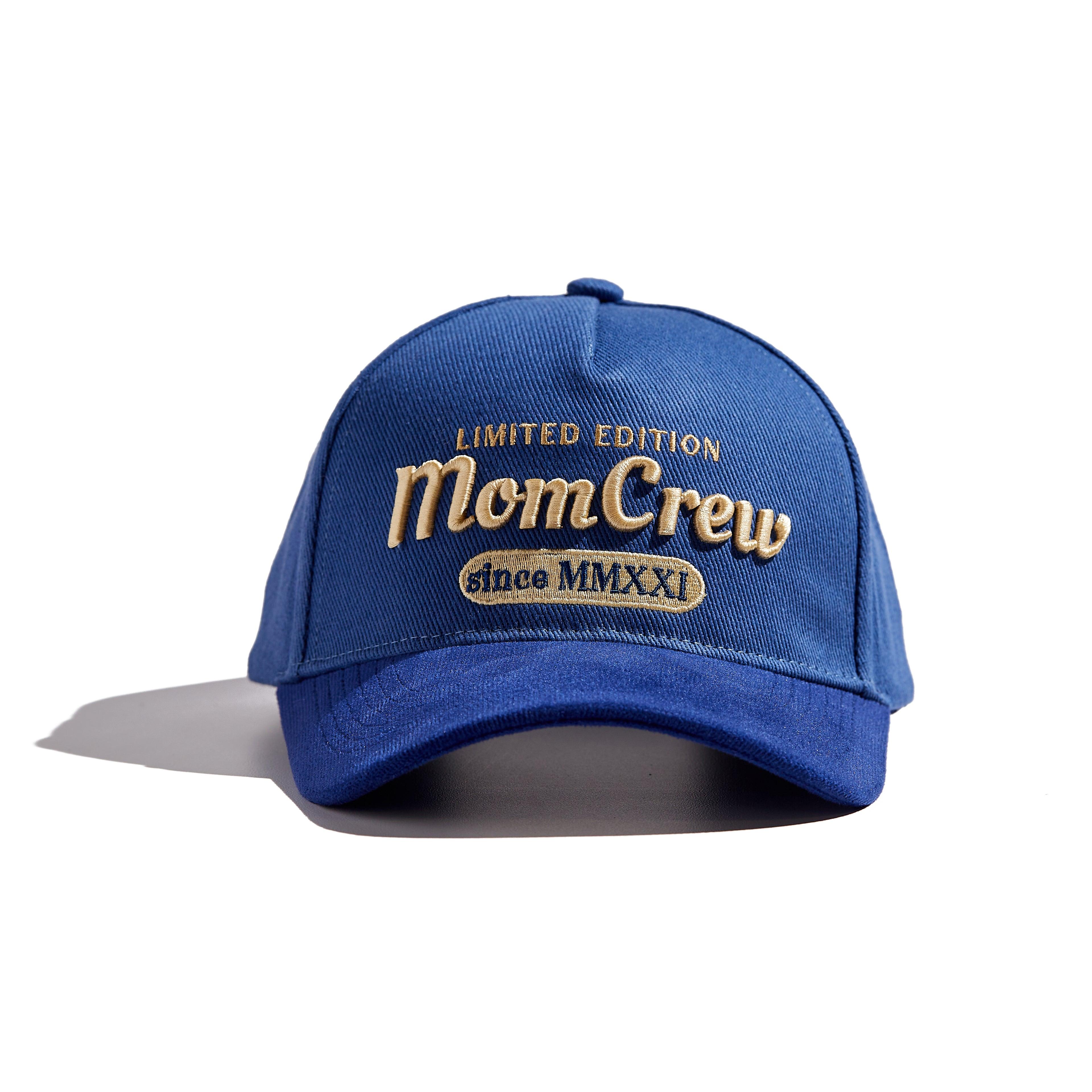 The MomCrew Limited Edition Cap features a cotton body with a corduroy brim, the signature embroidered logo, and an adjustable snap closure for a custom fit. It's stylish, comfortable, and designed for both moms and dads. Perfect for daily wear with a touch of exclusivity.