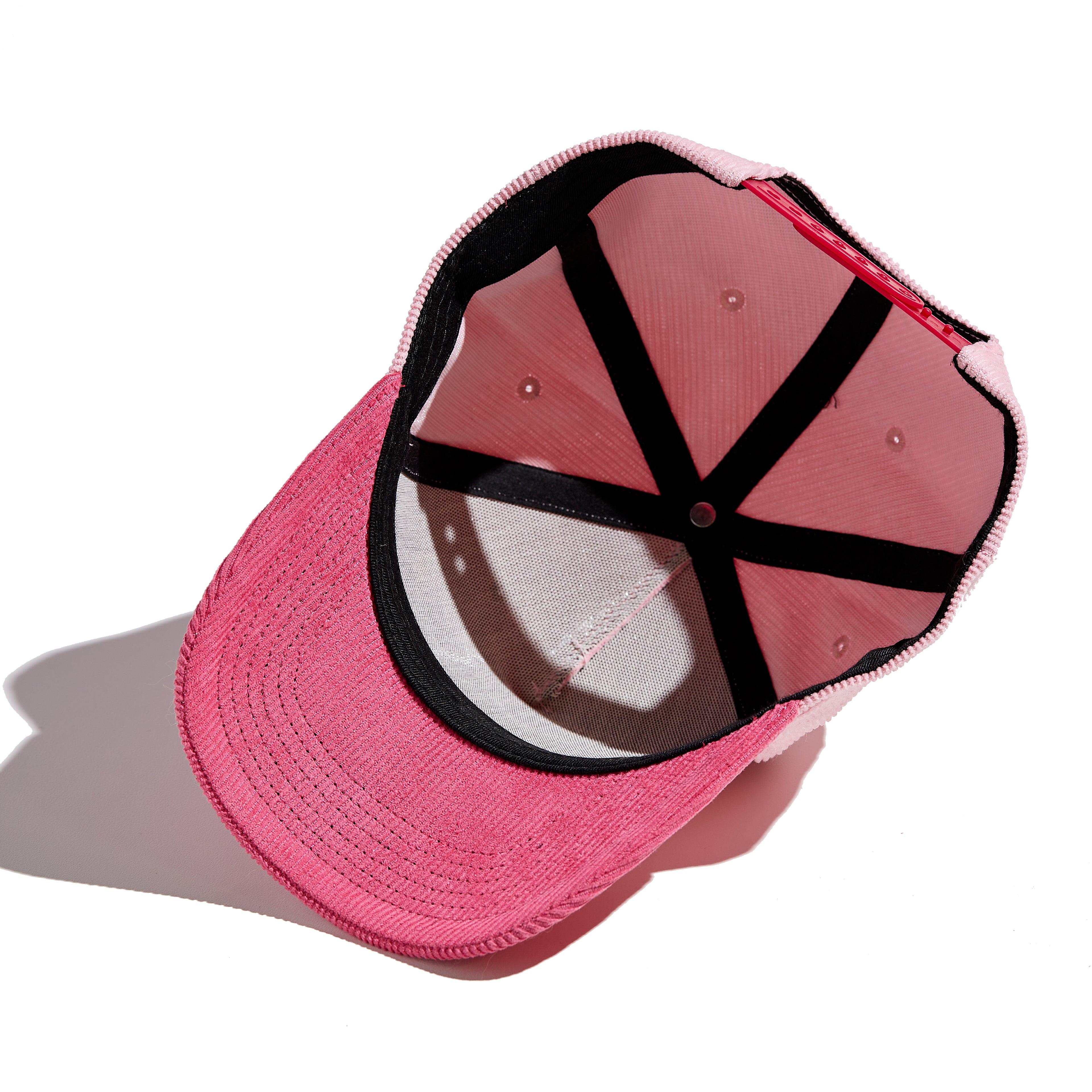 The MomCrew Pink Corduroy Cap is a stylish and versatile cap inspired by Barbie, designed with 100% cotton corduroy material for both the body and brim. It features the signature MomCrew logo embroidered in green and includes an adjustable snap closure to ensure a perfect fit for various head sizes, making it suitable for both moms and dads. This cap offers a chic, laid-back vibe, perfect for daily wear.