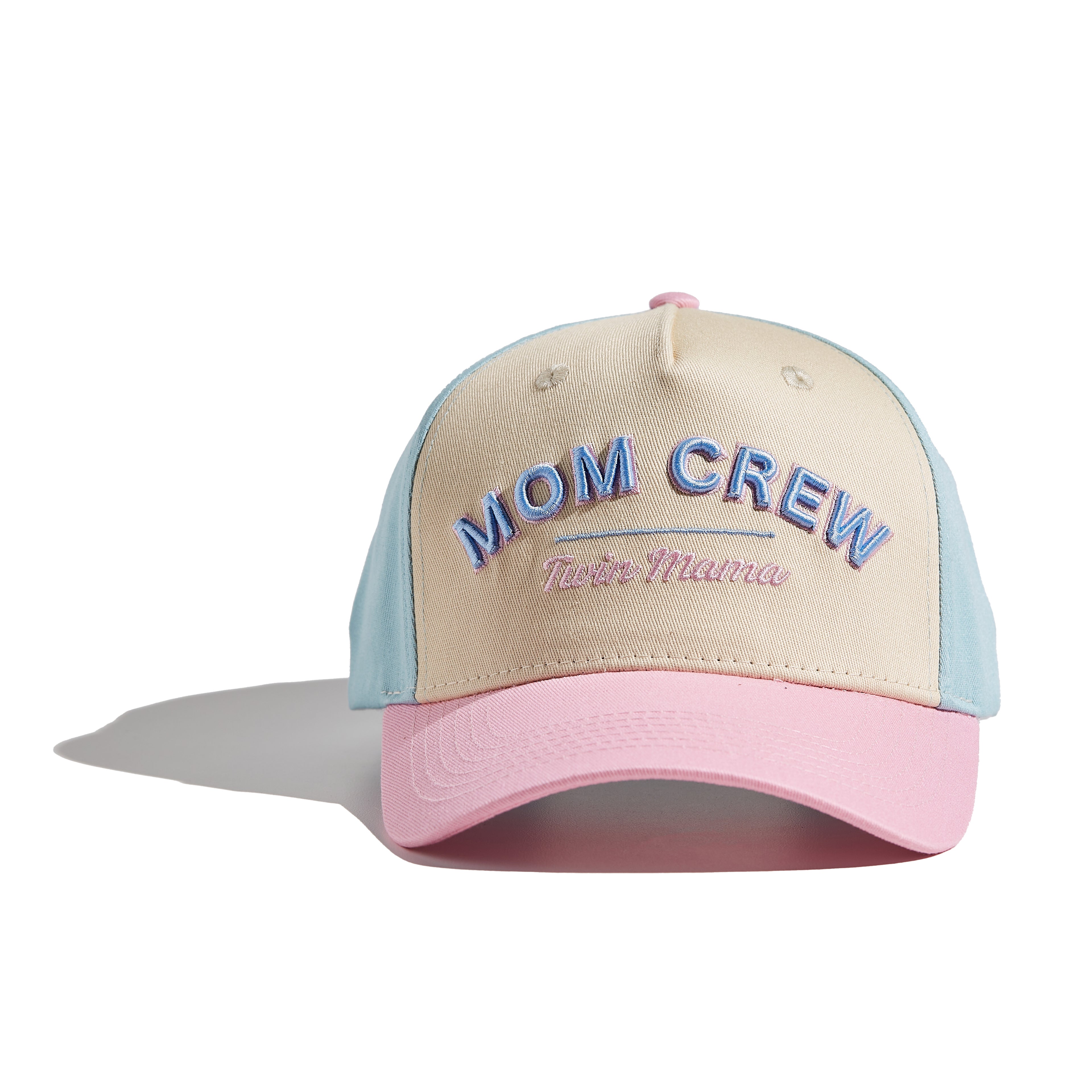 The MomCrew TWIN MAMA Cap is designed for proud moms of twins, featuring bold "TWIN MAMA" embroidery. This 100% cotton cap combines style and comfort, with an adjustable snap closure for a customized fit. It's perfect for busy days with your dynamic duo, offering a sleek and practical design suitable for both moms and dads.